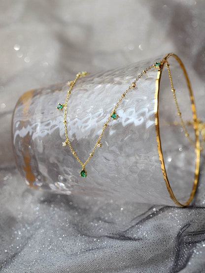 Generous water drop emerald zircon necklace - www.Shopthatapp.com