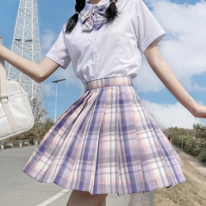 Student Jk Plaid Skirt Preppy Style Mini Pleated  Kilt Skirt - www.Shopthatapp.com