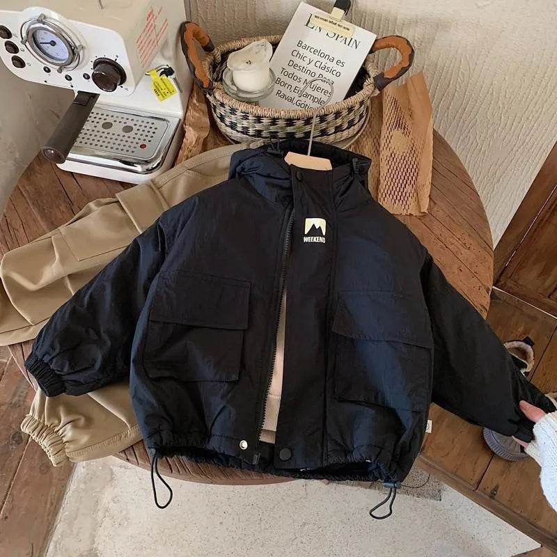 Children Fashion Personality Hoodie Padded Windproof  Winter Coat Jacket Kids - www.Shopthatapp.com