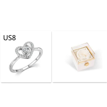 Fashion Acrylic Rotating  Valentine  Rose Jewelry gift  Box - www.Shopthatapp.com