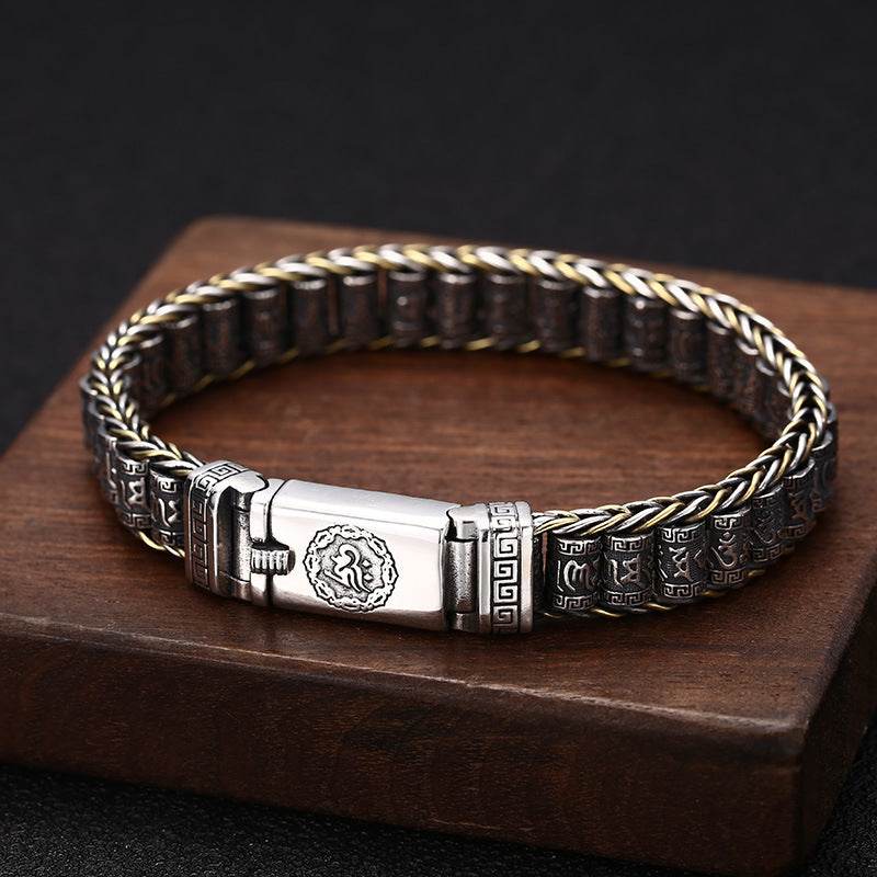 Thai Silver Personality Men's And Women's Trend Turn Bead Bracelet - www.Shopthatapp.com