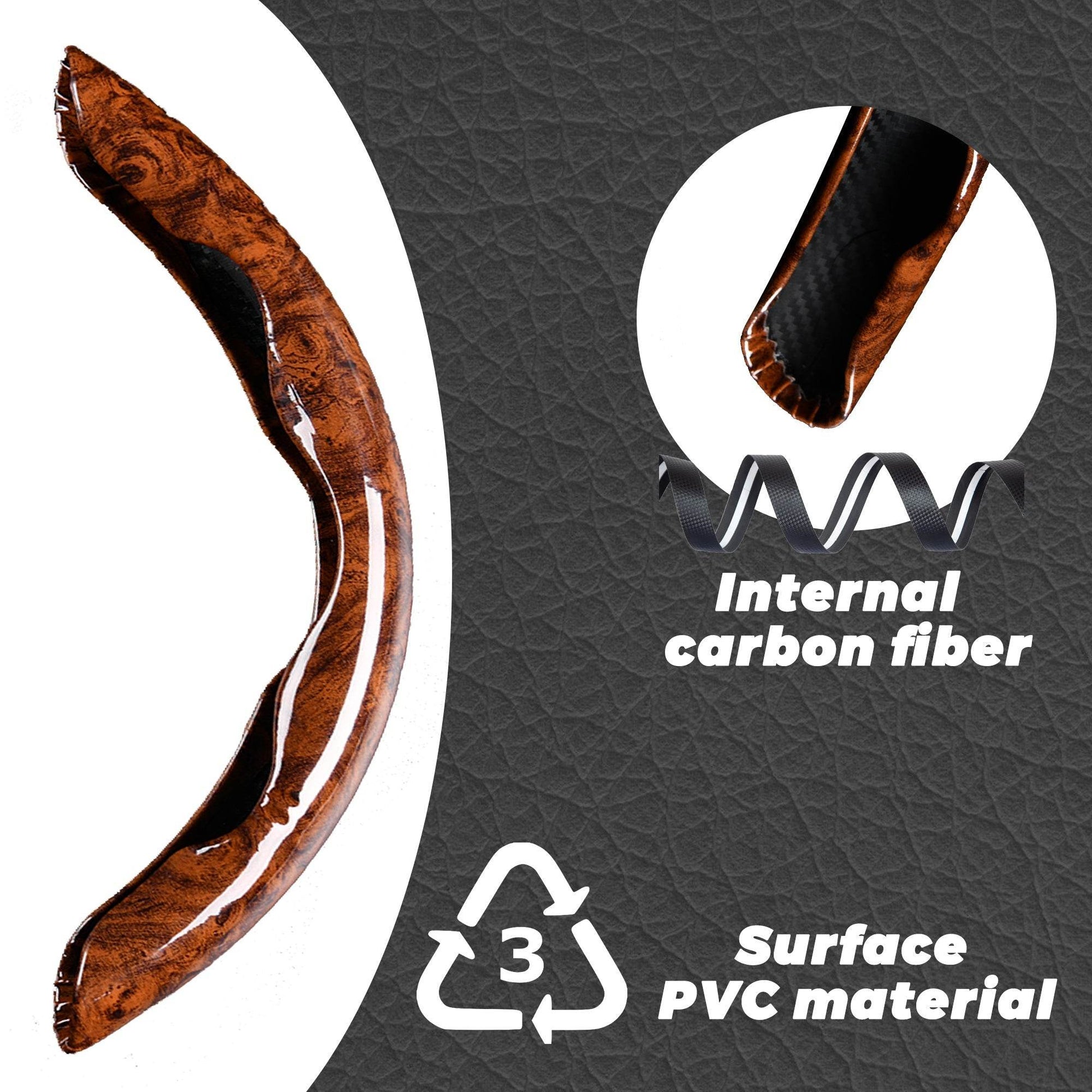 Mahogany Gray Buckle Steering Wheel - www.Shopthatapp.com