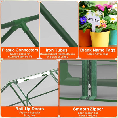 1Pc Portable Mini Greenhouse 70.86x33.46x37.4in With Roll-Up Zipper Doors Waterproof UV-Resistant PVC Cover Hot House For Indoor Outdoor Garden Patio Yard - www.Shopthatapp.com