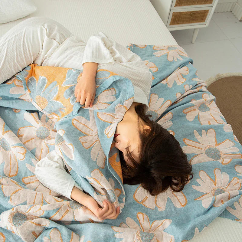 Cotton Four-layer Gauze Towel Blanket Air Conditioning Blanket Thin Duvet - www.Shopthatapp.com
