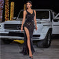 High Slit Sequined Evening Party  Cocktail dress - www.Shopthatapp.com