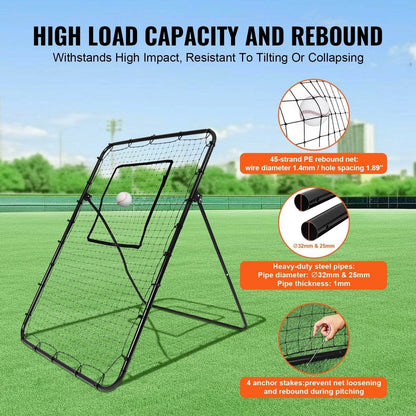 Baseball And Softball Rebounder Net 4x6 Ft PitchBack Adjustable Angles - www.Shopthatapp.com