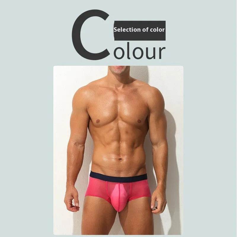 Underwear Men's Boxers Brief Ultra-thin Transparent Ice Silk Low Waist - www.Shopthatapp.com