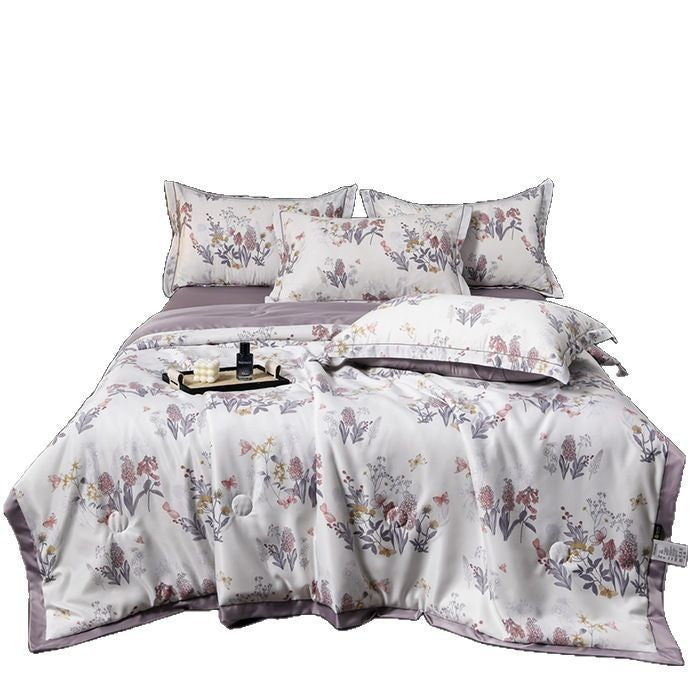 Printed Washed Tencel Summer Cooling Duvet Four-piece Set - www.Shopthatapp.com