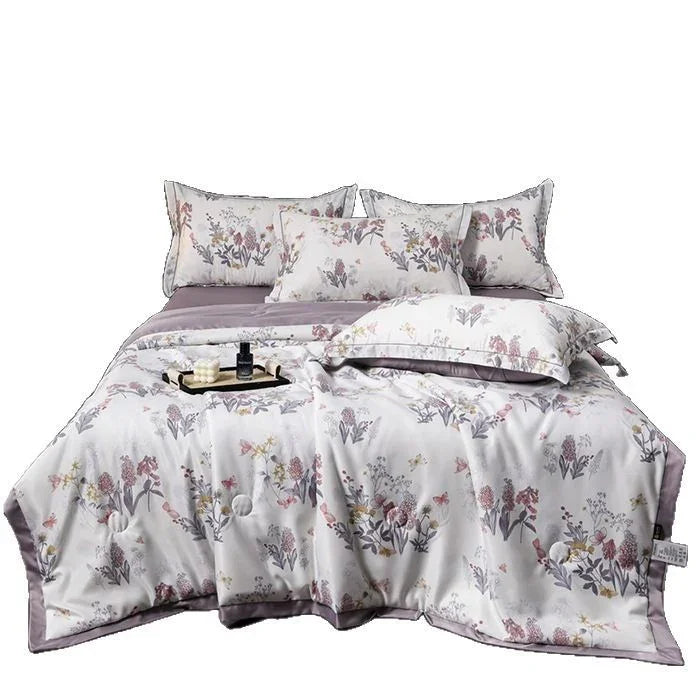 Printed Washed Tencel Summer Cooling Duvet Four-piece Set - www.Shopthatapp.com