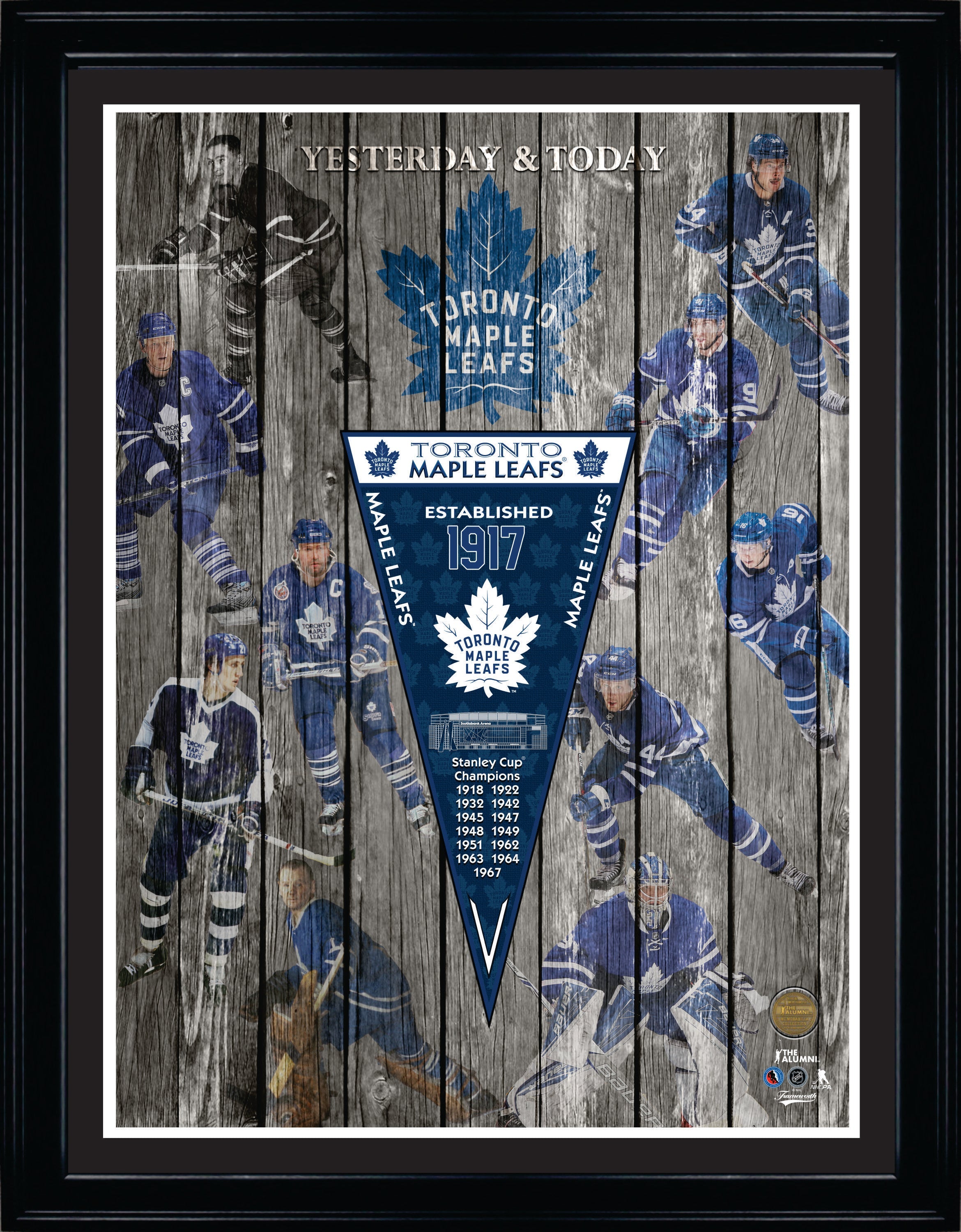 Toronto Maple Leafs Yesterday and Today Framed Collage - www.Shopthatapp.com
