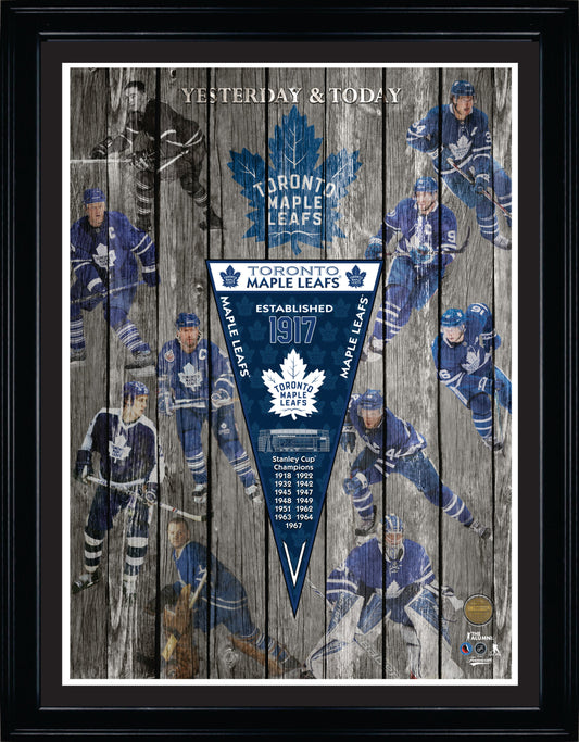 Toronto Maple Leafs Yesterday and Today Framed Collage - www.Shopthatapp.com