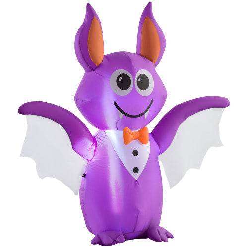 Outsunny 6ft Inflatable Halloween Decoration Bat, Blow Up Outdoor LED Yard Display, Waterproof - www.Shopthatapp.com
