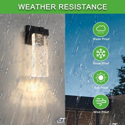 Outdoor Waterproof Transparent LED Crystal Wall Light Supports Many Types Of Bulb-2 Packs - www.Shopthatapp.com