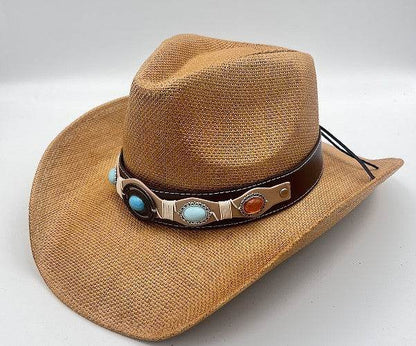 Summer Outdoor Ethnic Style Felt and Straw Cowboy Hat - www.Shopthatapp.com