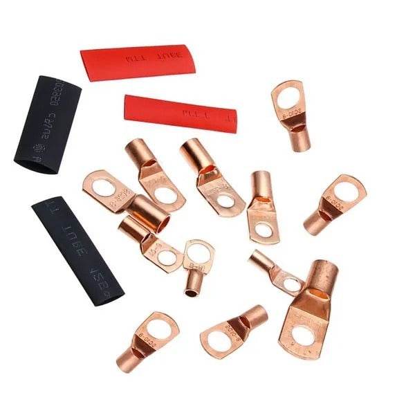 120Pcs Copper Wire Terminal Connectors, AWG 2 4 6 8 10 Copper Wire Lugs With Heat Shrink Set, 60Pcs Copper Wire Lugs And 60pcs Heat Shrink Tubing - www.Shopthatapp.com