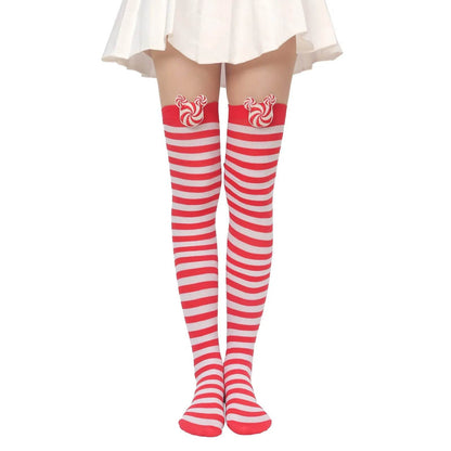 Christmas Plush Doll Knee Socks Bow Stockings - www.Shopthatapp.com