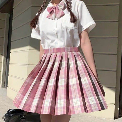 Student Jk Plaid Skirt Preppy Style Mini Pleated  Kilt Skirt - www.Shopthatapp.com