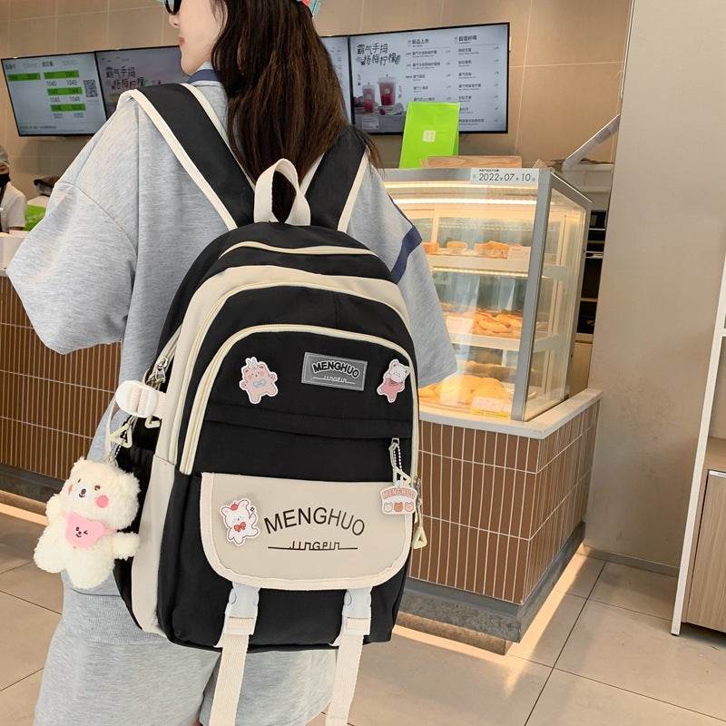 2pcs Large Capacity School College Girls Backpack Shoulder Bag - www.Shopthatapp.com