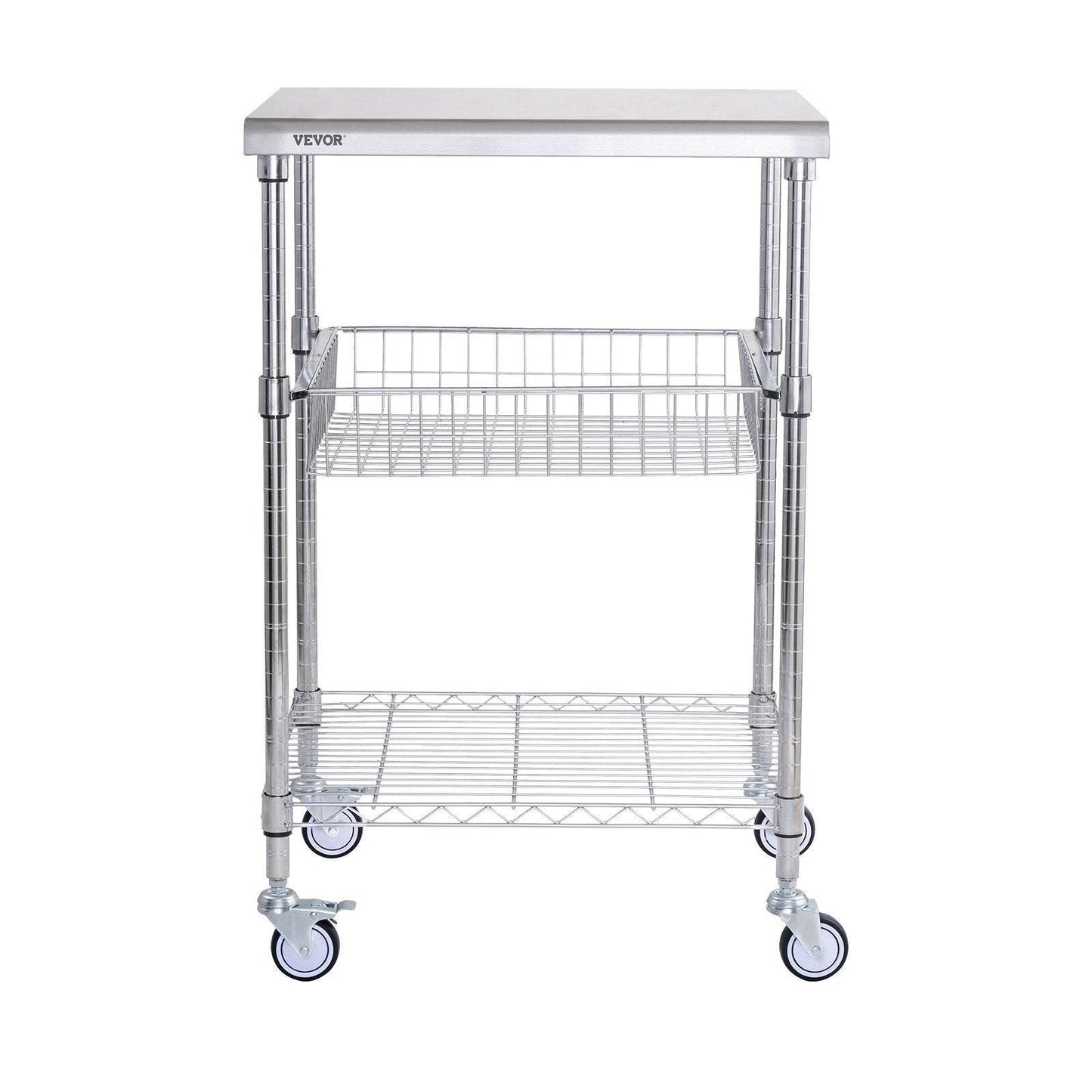 VEVOR 3-Tier Workbench Utility Cart for Kitchen Office - www.Shopthatapp.com