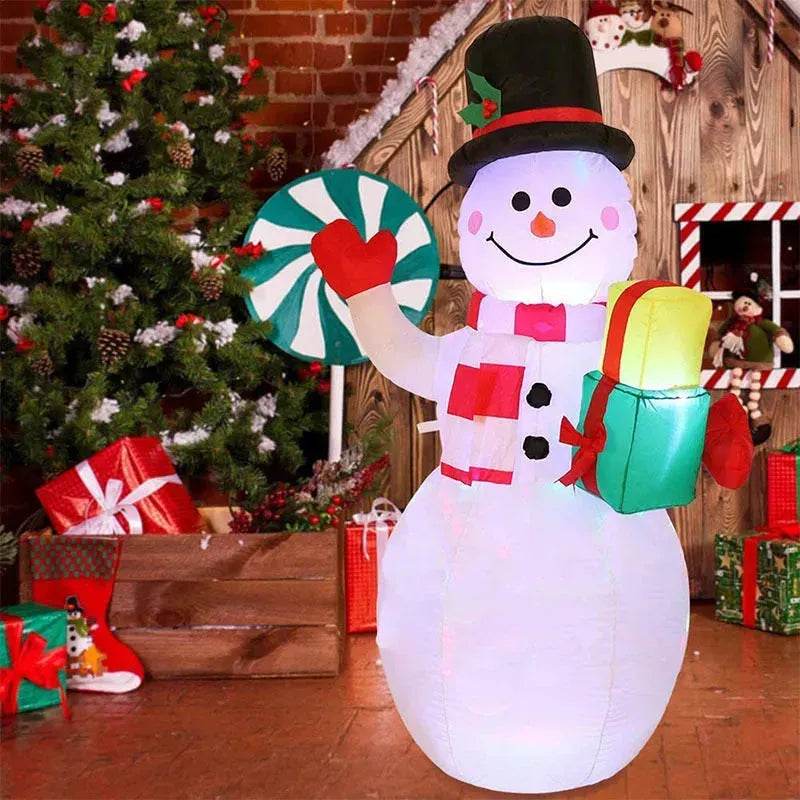 Christmas LED Lights Glowing Santa Tree Snowman Inflatable Doll Outdoor Yard Garden Decor - www.Shopthatapp.com