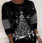 Christmas Tree Print Casual Loose Top - www.Shopthatapp.com