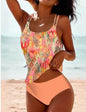 Bikini Beach Print Suspender Swimsuit Suit - www.Shopthatapp.com
