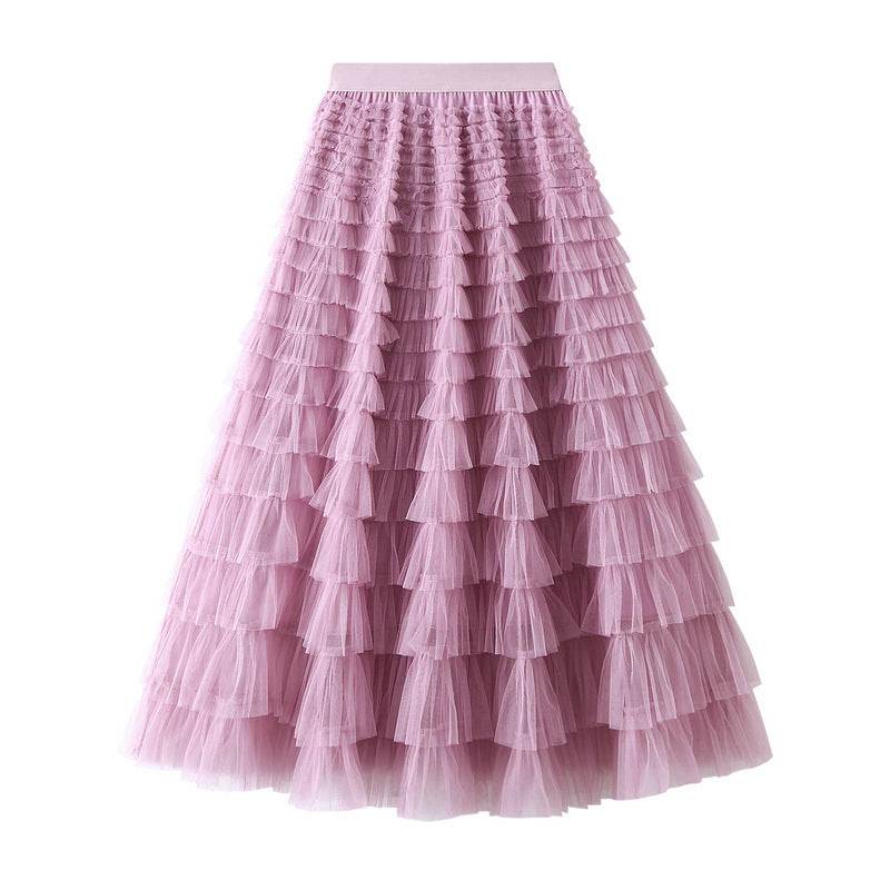 Cake Skirt Women's White Gauze long Layered tulle Skirt - www.Shopthatapp.com