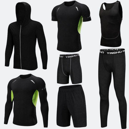 Compression Sport Fitness Workout Gym Outfit 7pcs set for men