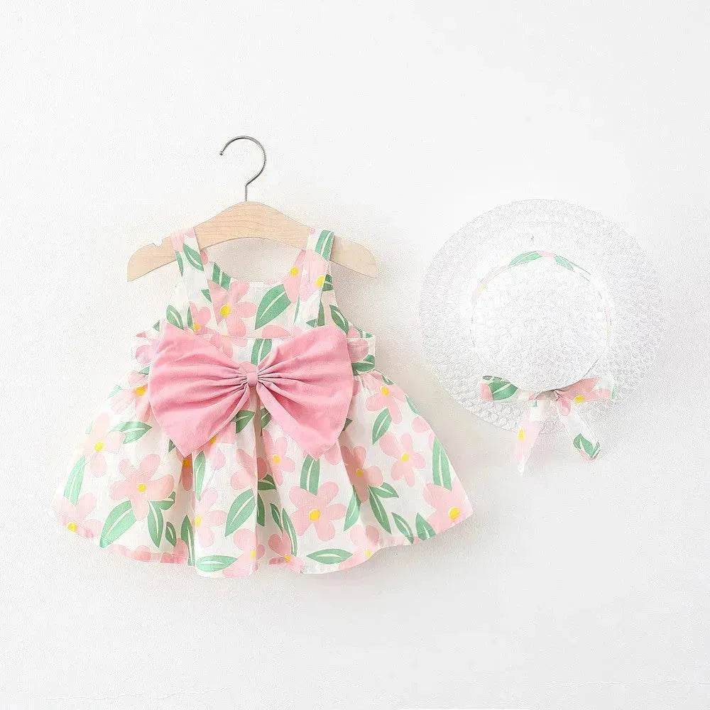 Casual Newborn Baby girl Printed Bow Princess Dress - www.Shopthatapp.com