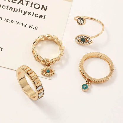 Personalized Punk Wind Demon Eye Diamond Drop Oil Ring for women - www.Shopthatapp.com