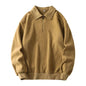 Autumn Winter Fashion Lapel Half-zip fleece Sweatshirt Pullover tops for Men - www.Shopthatapp.com