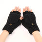 Wool Fingerless Gloves Women's Warm Fashionable Knitted Half Finger Oversleeves - www.Shopthatapp.com