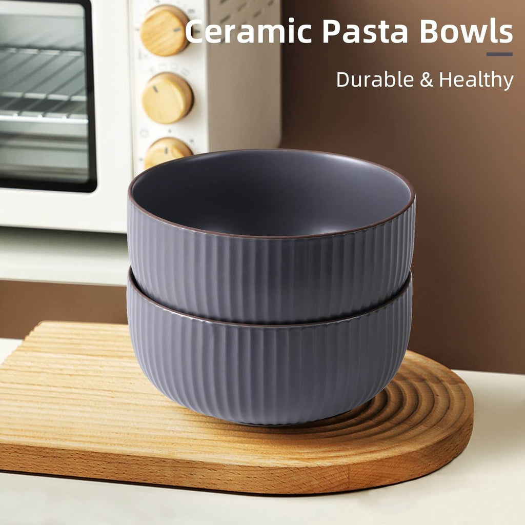 Ceramic Bowls For Kitchen, 46oz Bowl Set Of 4 For Cereal, Salad, Pasta, Soup, Dessert, Serving Dishwasher, Microwave And Oven Safe - www.Shopthatapp.com