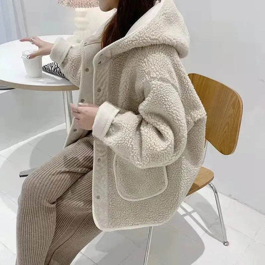 Thickened Woolen Hoodie Winter coat Fleece hooded Winter Jacket - www.Shopthatapp.com