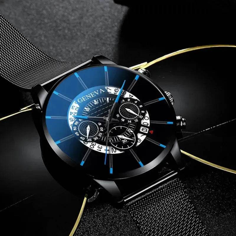 Alloy mesh calendar watch - www.Shopthatapp.com