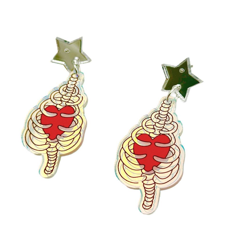 Halloween Day Ornament Colorful Ghost Eyes Funny Acrylic Earrings For Women