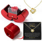 Fashion Jewelry Box Red Apple Christmas Gift Necklace Eternal Rose For Girl Mother's Day Valentine's Day Gifts With Artificial Flower Rose Flower Jewelry Box - www.Shopthatapp.com