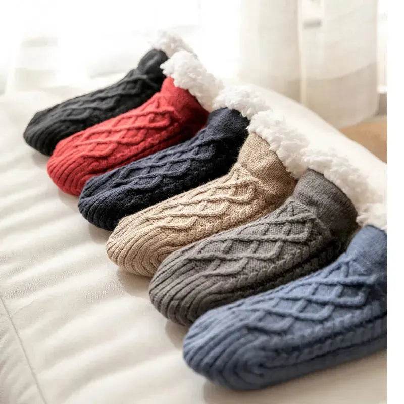 Winter Knitted Plush Floor Socks Home Warm Non-slip Carpet Socks Women - www.Shopthatapp.com