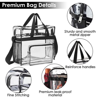 Clear PVC Transparent See through Shoulder Bag Waterproof Picnic Beach Bag - www.Shopthatapp.com