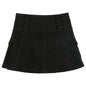 Solid White Black Denim Fashion Mini Skirt - www.Shopthatapp.com
