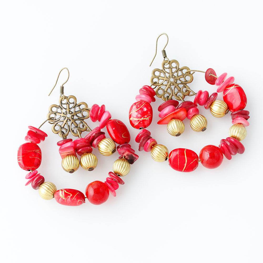 Bohemian style handmade beaded colorful Earrings - www.Shopthatapp.com