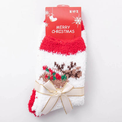 Winter Christmas Stockings Women's Thickened Bow Long Tube Fleece-lined - www.Shopthatapp.com