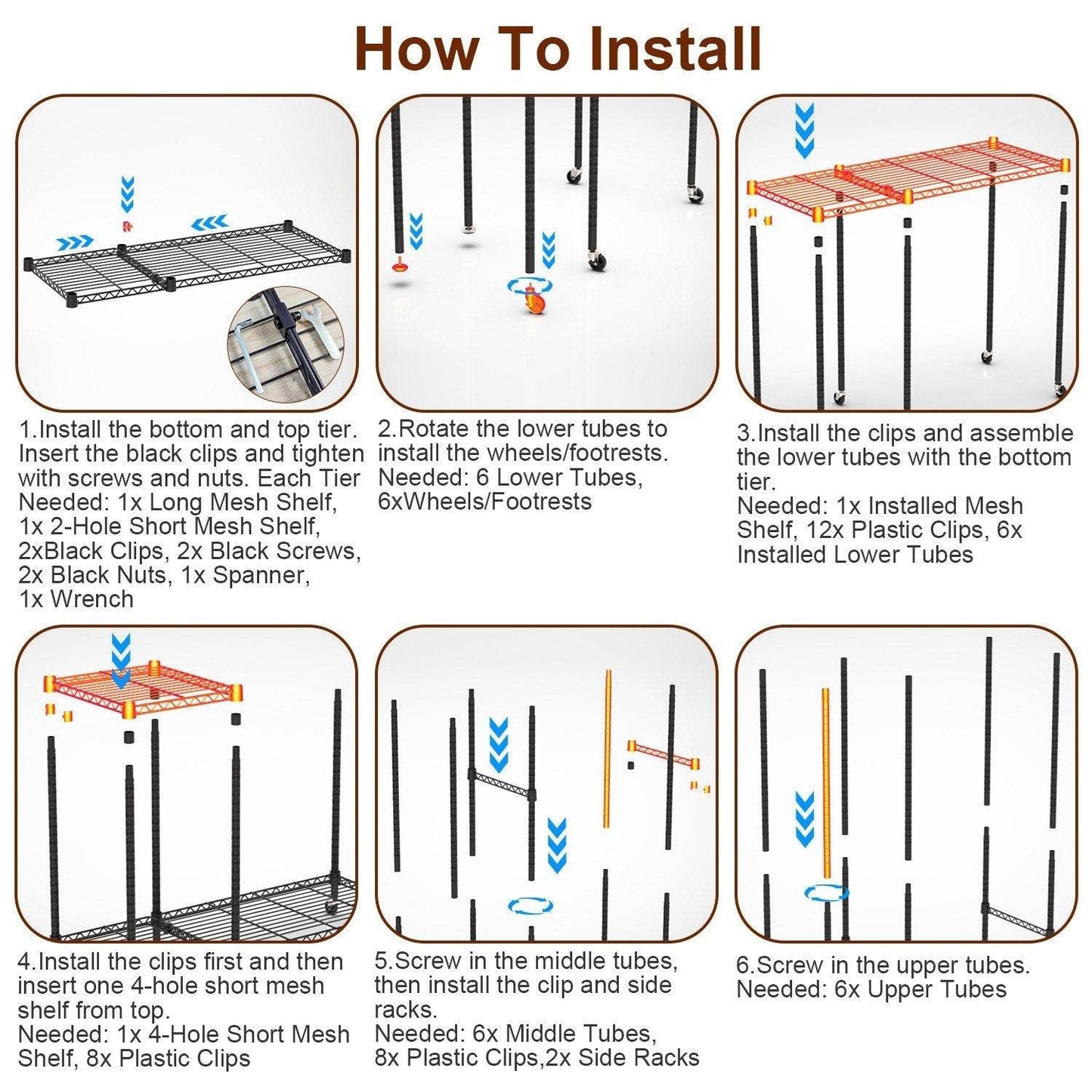 1Pc 4 Tier Heavy Duty Garment Rack With Wheels Carbon Steel Clothing Rack Portable Wardrobe Clothes Rack With 3 Hanging Rods 6 Footrests 44.9x17.13x77.95in - www.Shopthatapp.com