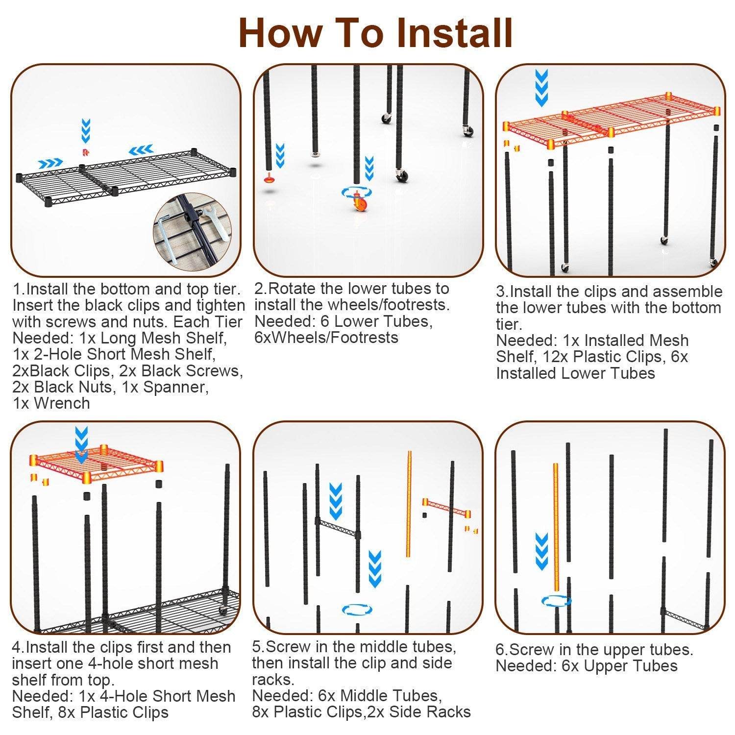 1Pc 4 Tier Heavy Duty Garment Rack With Wheels Carbon Steel Clothing Rack Portable Wardrobe Clothes Rack With 3 Hanging Rods 6 Footrests 44.9x17.13x77.95in - www.Shopthatapp.com