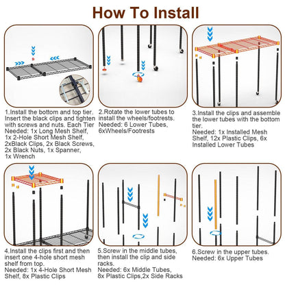 1Pc 4 Tier Heavy Duty Garment Rack With Wheels Carbon Steel Clothing Rack Portable Wardrobe Clothes Rack With 3 Hanging Rods 6 Footrests 44.9x17.13x77.95in - www.Shopthatapp.com