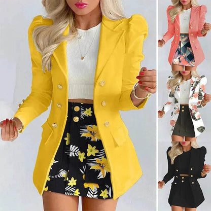Women  Slim fitted Formal Fashion Short Skirt suit co ord skirt set for women - www.Shopthatapp.com