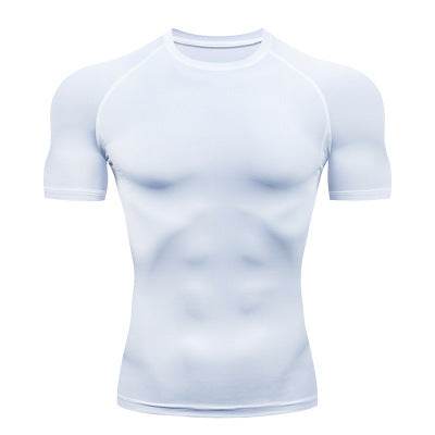 Solid color quick-drying bottoming short sleeve fitness t-shirt top - www.Shopthatapp.com