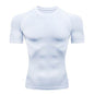 Solid color quick-drying bottoming short sleeve fitness t-shirt top - www.Shopthatapp.com