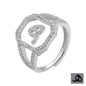 Fashion Micro Inlaid Zircon Arab Letters Ring for women