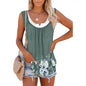 Casual Spring And Summer Tops Printed Sleeveless Pleating Vest T-shirt For Women - www.Shopthatapp.com